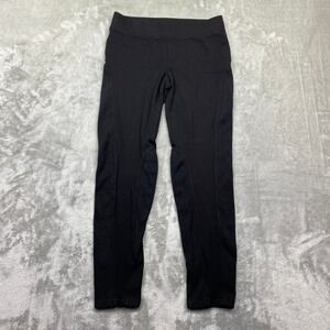 Anthropologie Pure + Good Black Athleisure Ribbed Panel Leggings Activewear Sz S